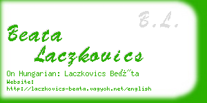 beata laczkovics business card